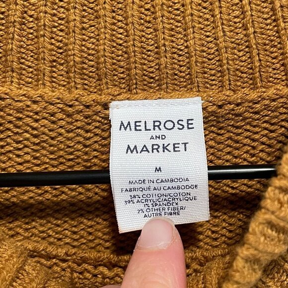 Melrose and Market Mock Neck Wide Sleeve Crop Pullover Medium - Picture 4 of 5